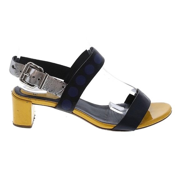 Fendi Colibri Color Block Yellow Sandals